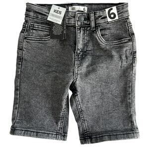 Cotton On Kids Boys Size 6 Black Washed Denim Slim Fit Shorts NWT